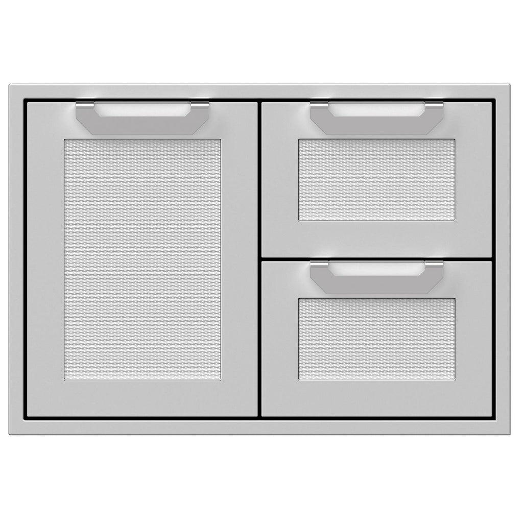 30-inch double drawer storage door combo with light gray mesh-front drawers