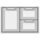 30-inch double drawer storage door combo with white mesh-front drawers