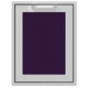 Trash and recycle center storage drawer with deep purple textured front panel insert