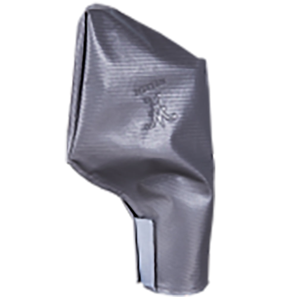 Single tap beer dispenser cover, dark gray fabric with fitted front opening