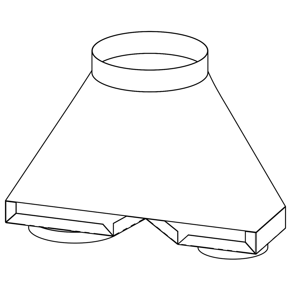 Vent transition duct fitting, 8x8-inch, 12-inch