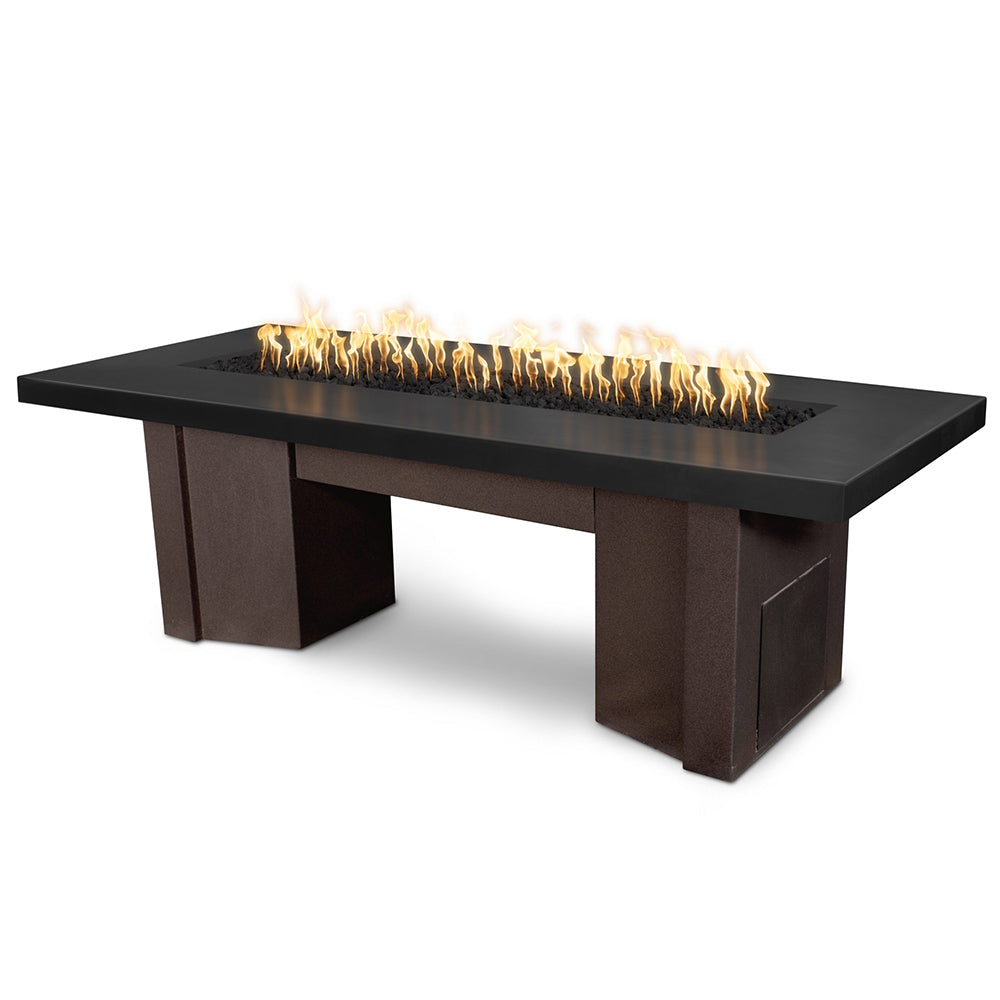 TOP Fires by The Outdoor Plus Alameda 78x36-Inch Linear Powder Coated Steel Gas Fire Pit