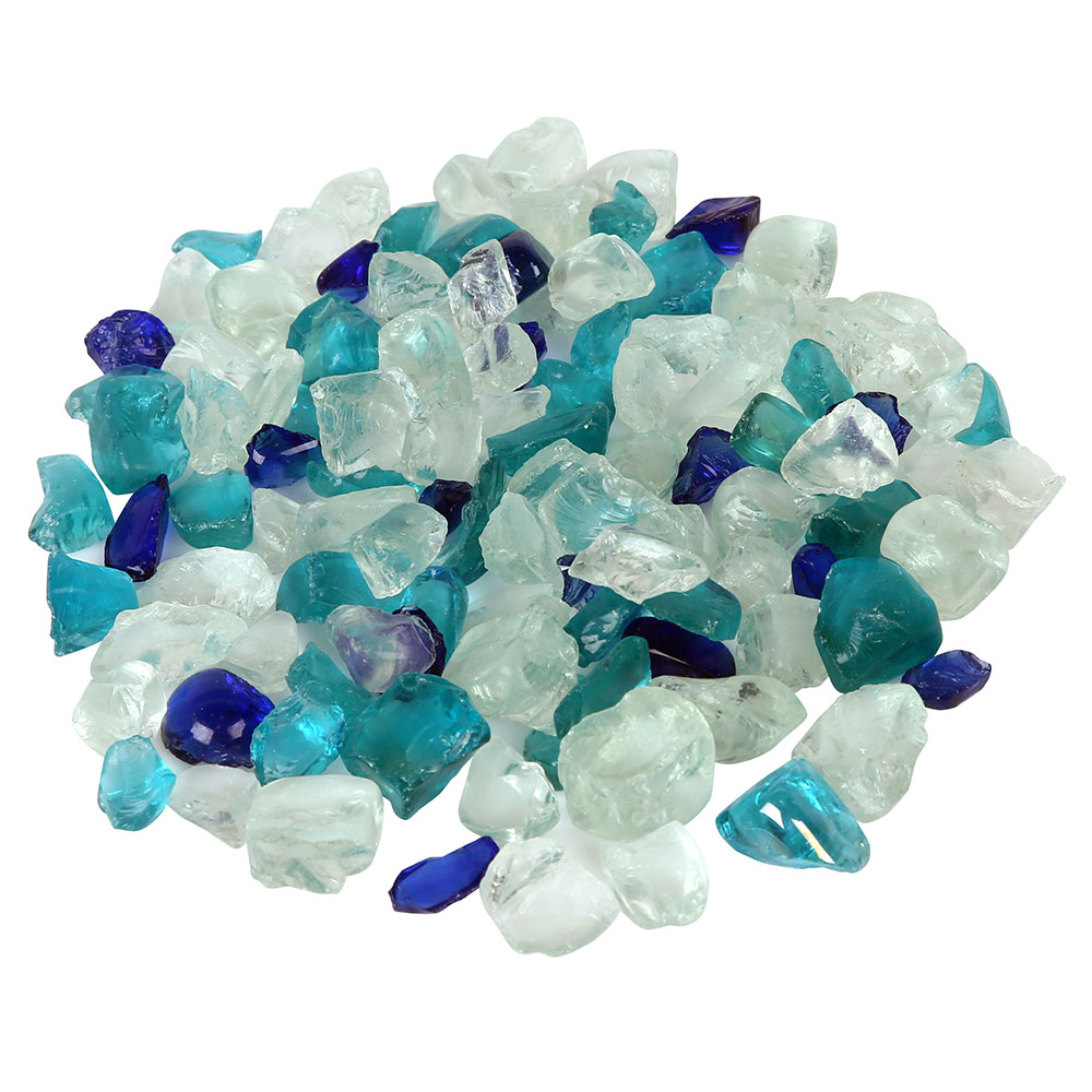 Amantii Ocean Blue Fire Glass, 5-Pounds