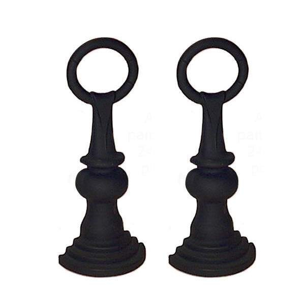 Black fireplace andirons set of two with circular ring tops