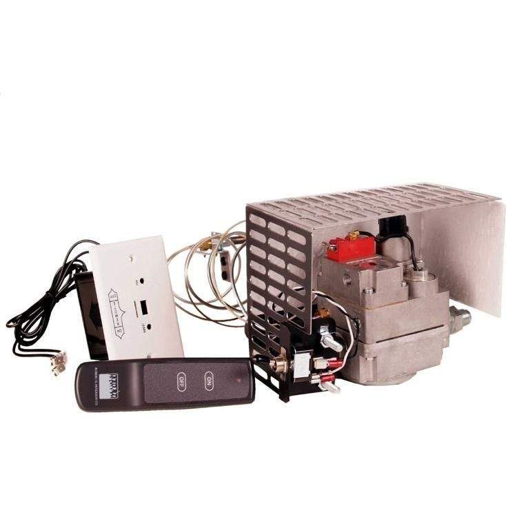 Gas millivolt valve control with standing pilot and wired remote switch, metal housing