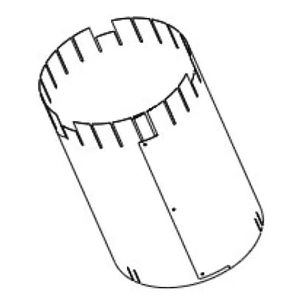 Attic insulation shield with attached flap, curved sleeve form for flue area