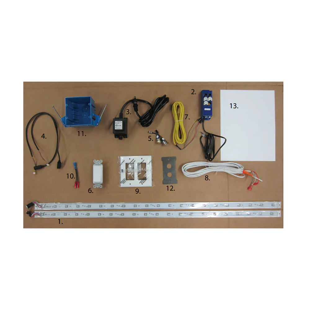Multicolor accent lighting upgrade kit with wiring harness and LED controller