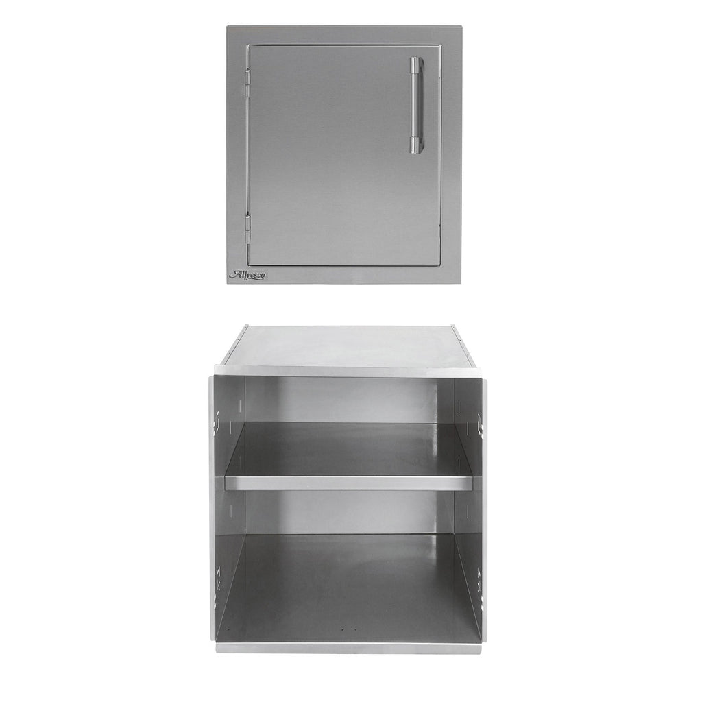 Alfresco AXE-17-AXE-17E Single Access Door with Enclosure and Shelf Kit, 17-Inch