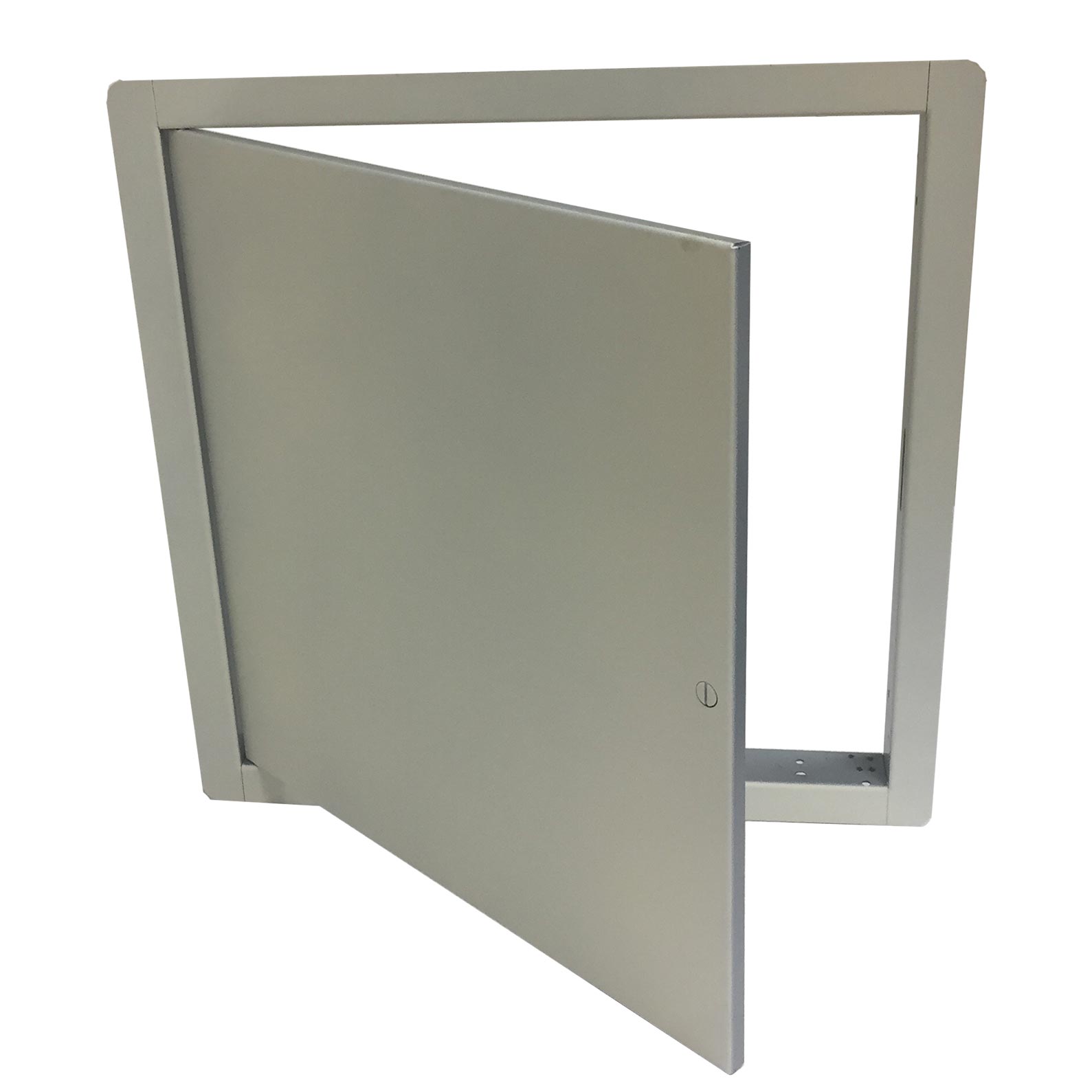 Gray access frame with hinged door, 14x14-inch square panel