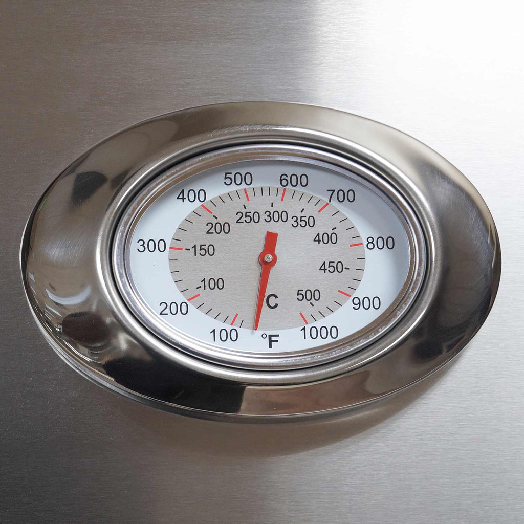 Stainless temperature gauge with Fahrenheit and Celsius scale