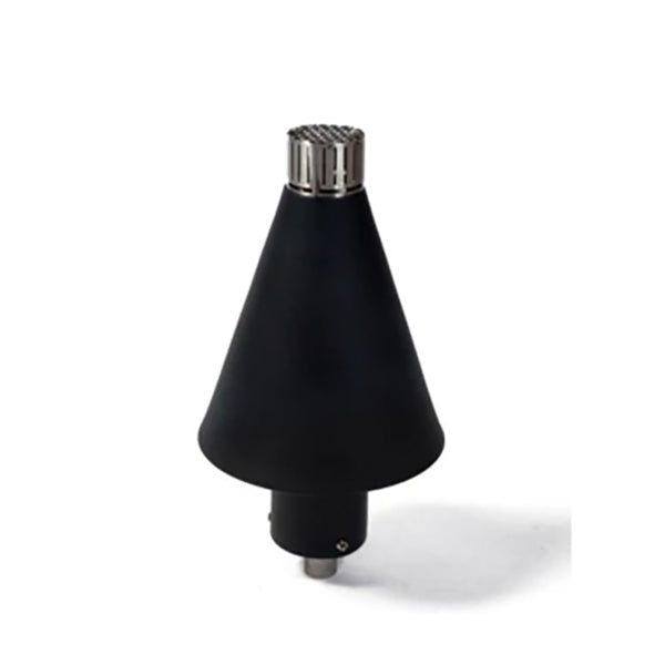 Black cone gas torch head with metal burner top.