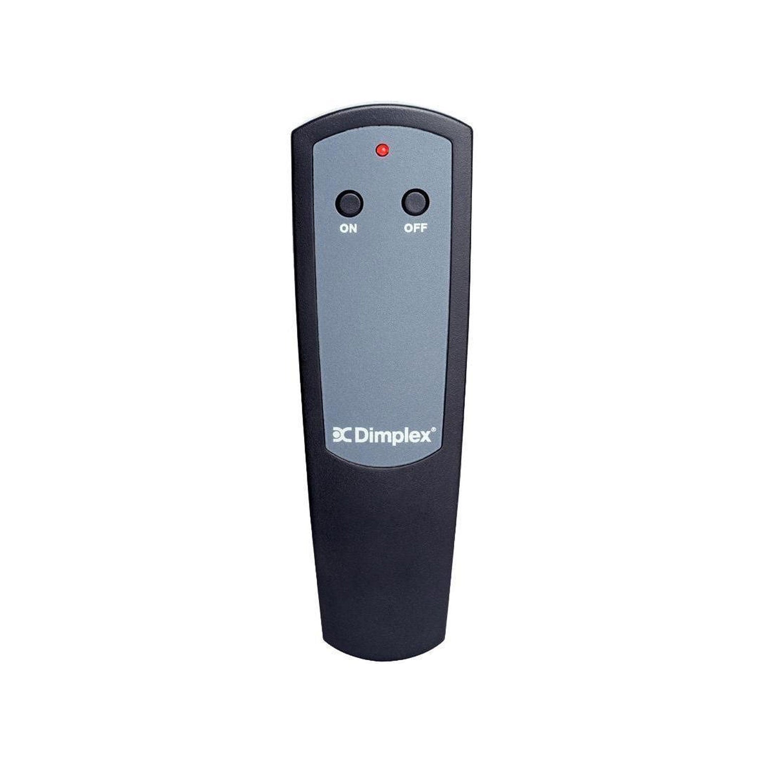 Dimplex remote control with on/off buttons, dark gray and black