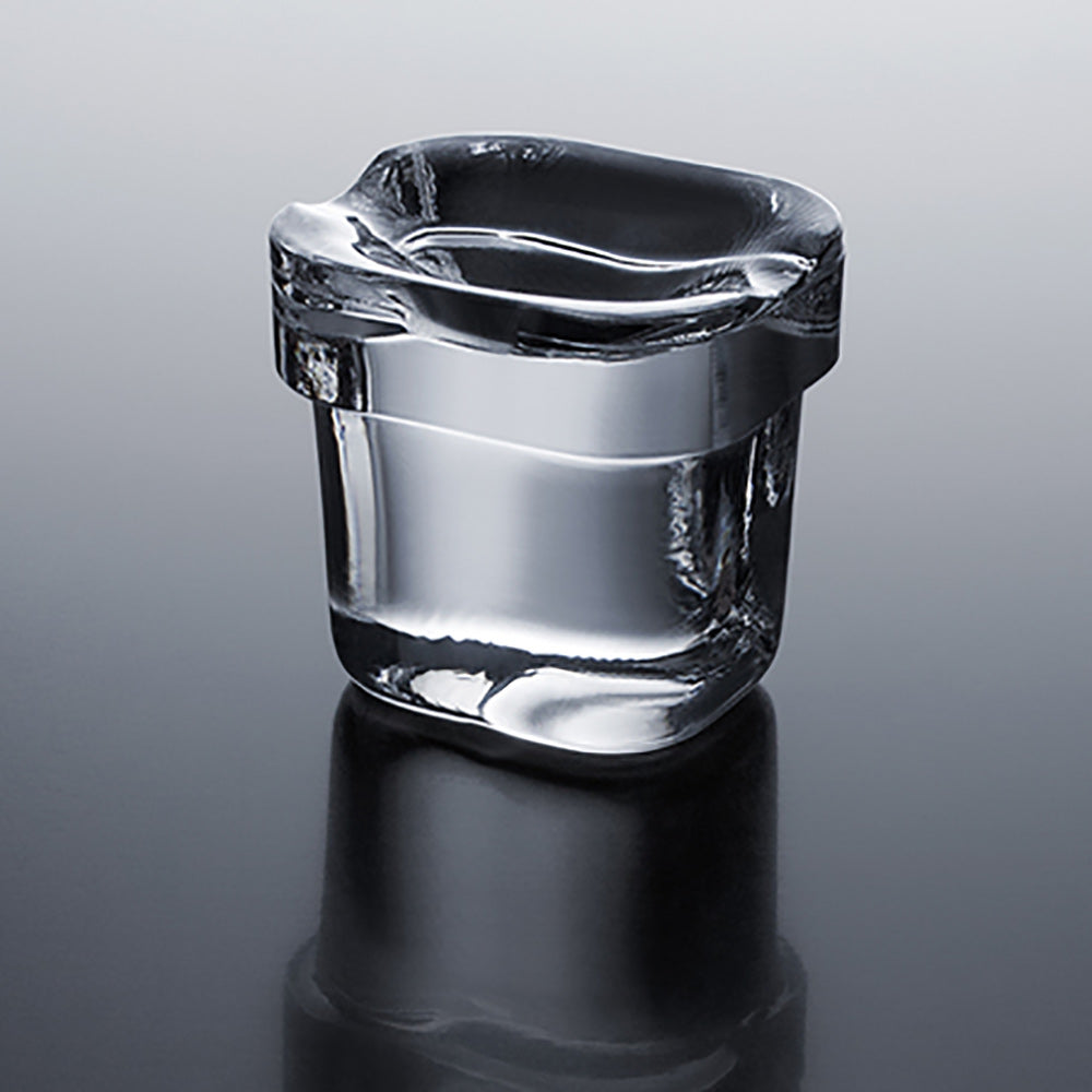 Stainless steel ice bin with ice cubes on top