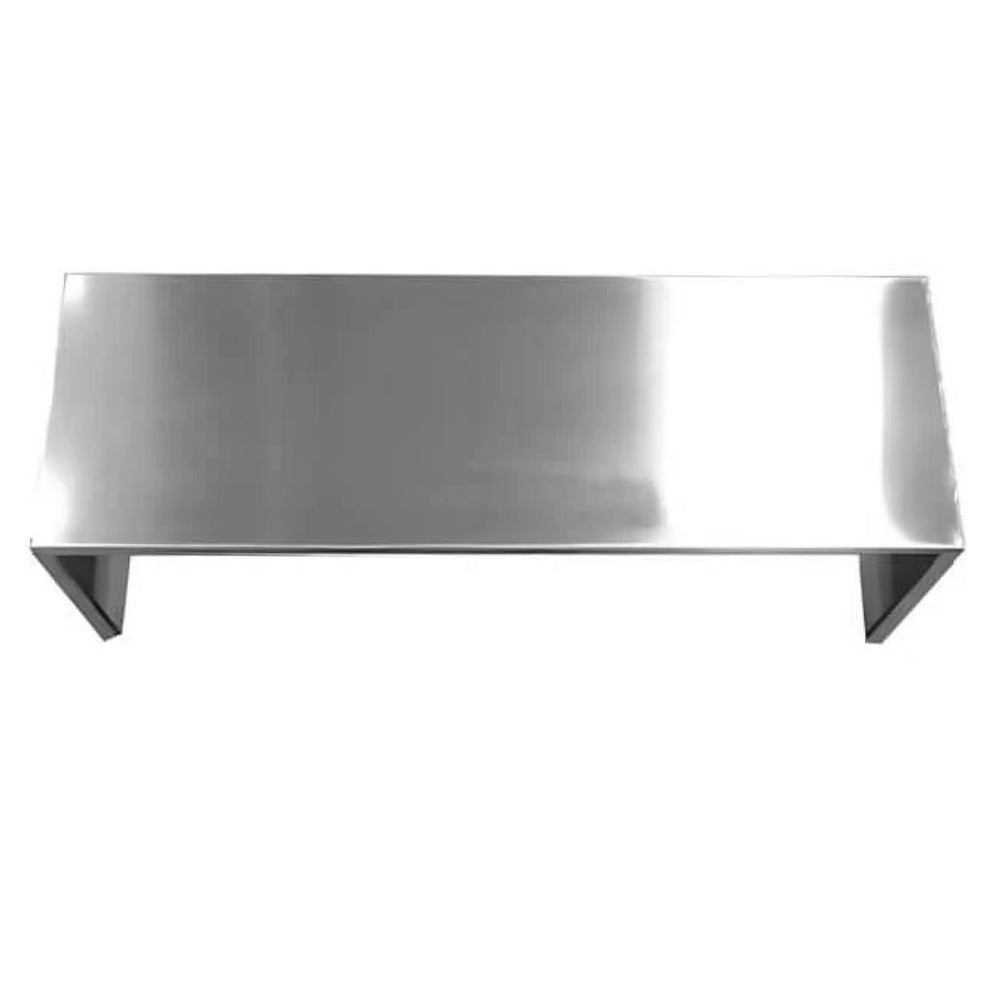 Bull 42-inch duct cover in dark gray metal with open front and slotted ends
