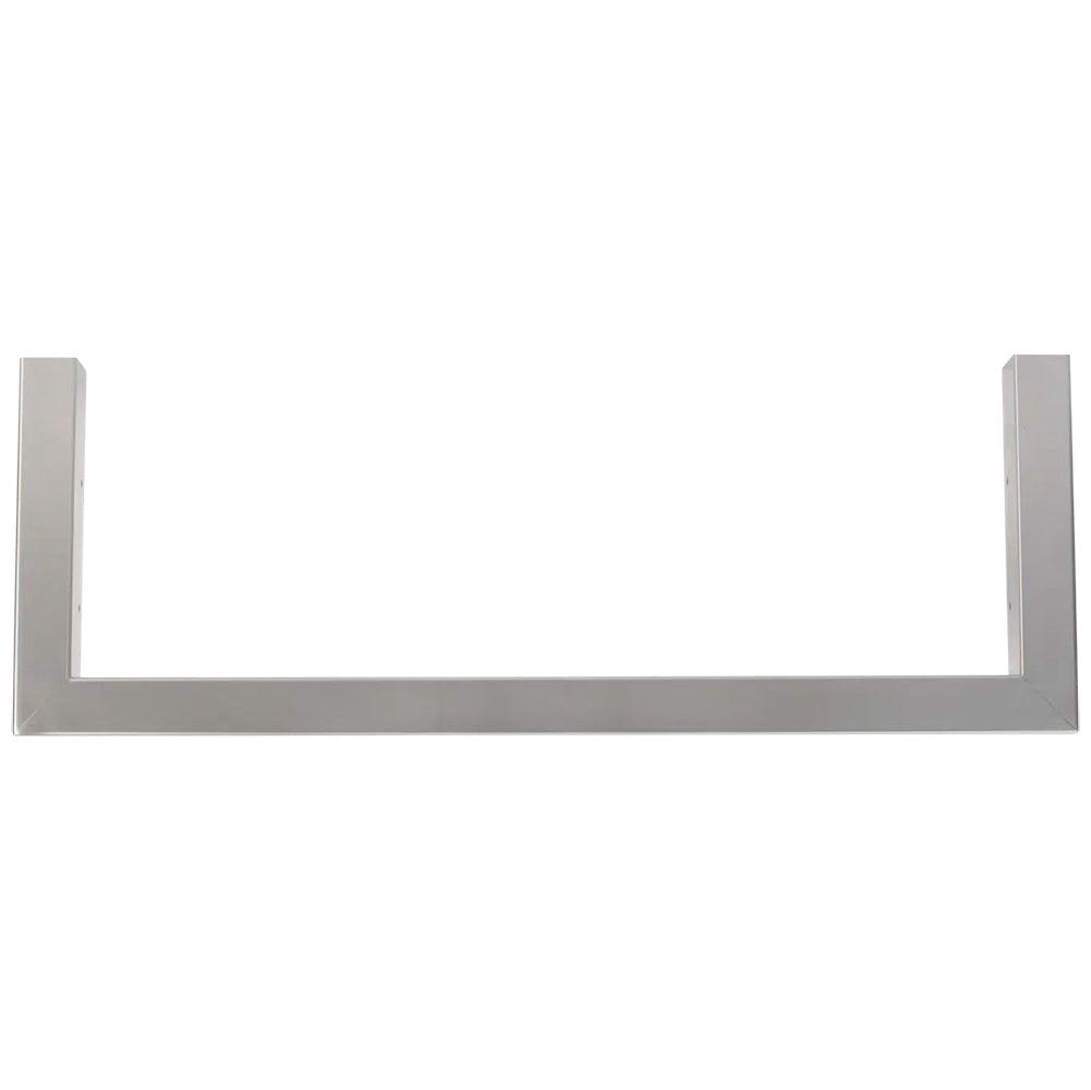 Stainless steel finishing frame for 46-inch grill head, rectangular U-shape with side brackets