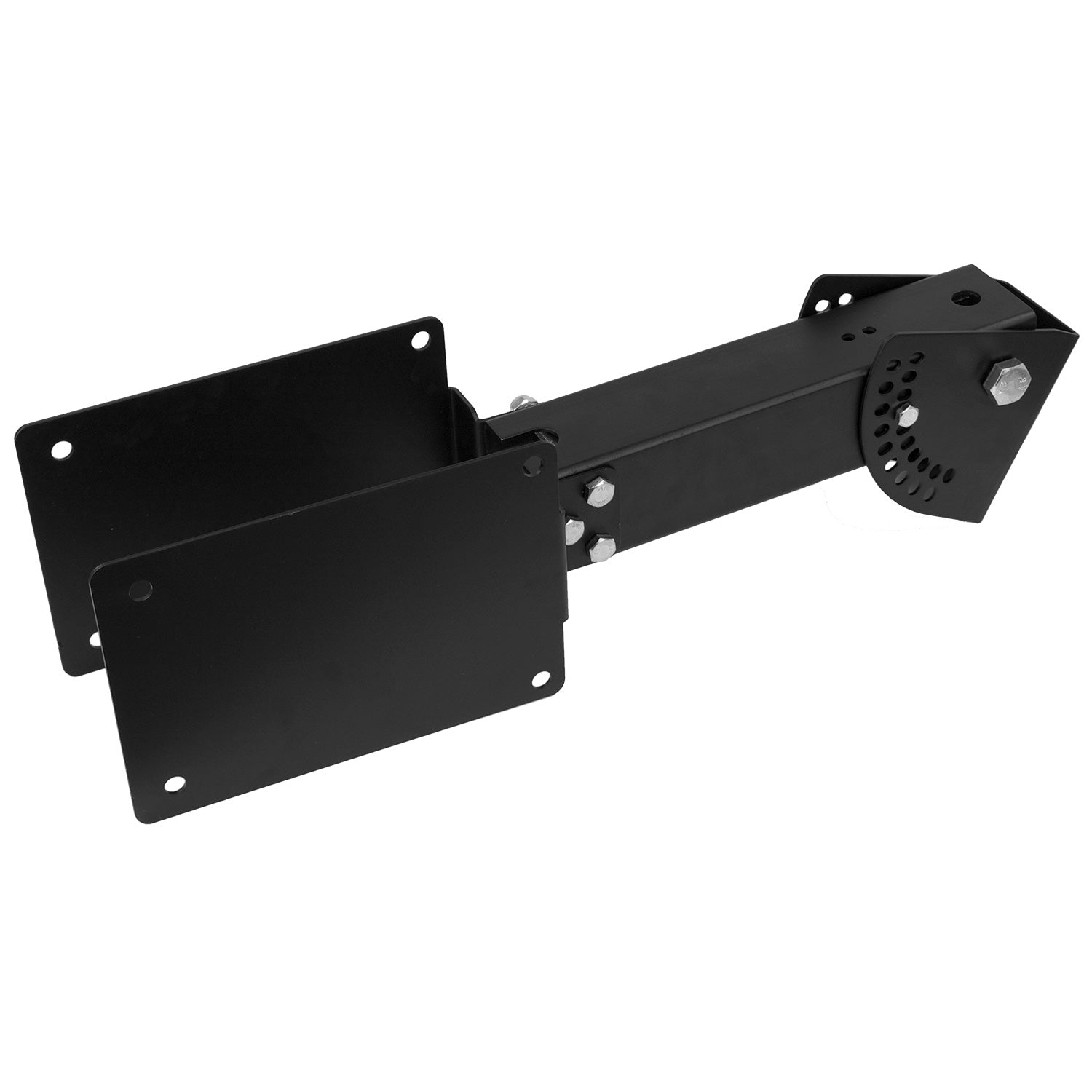 Bromic ceiling mount pole with black mounting brackets and adjustable heater head