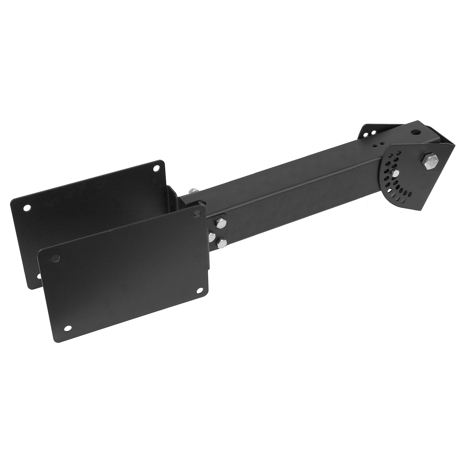 Ceiling mount pole bracket, black metal extension with mounting plates