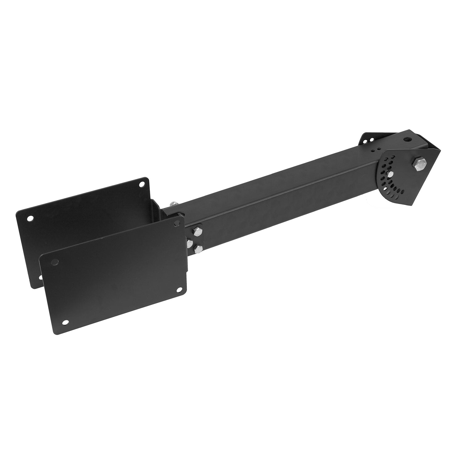 Bromic ceiling mount pole with black metal brackets and mounting plate, 33.31-inch