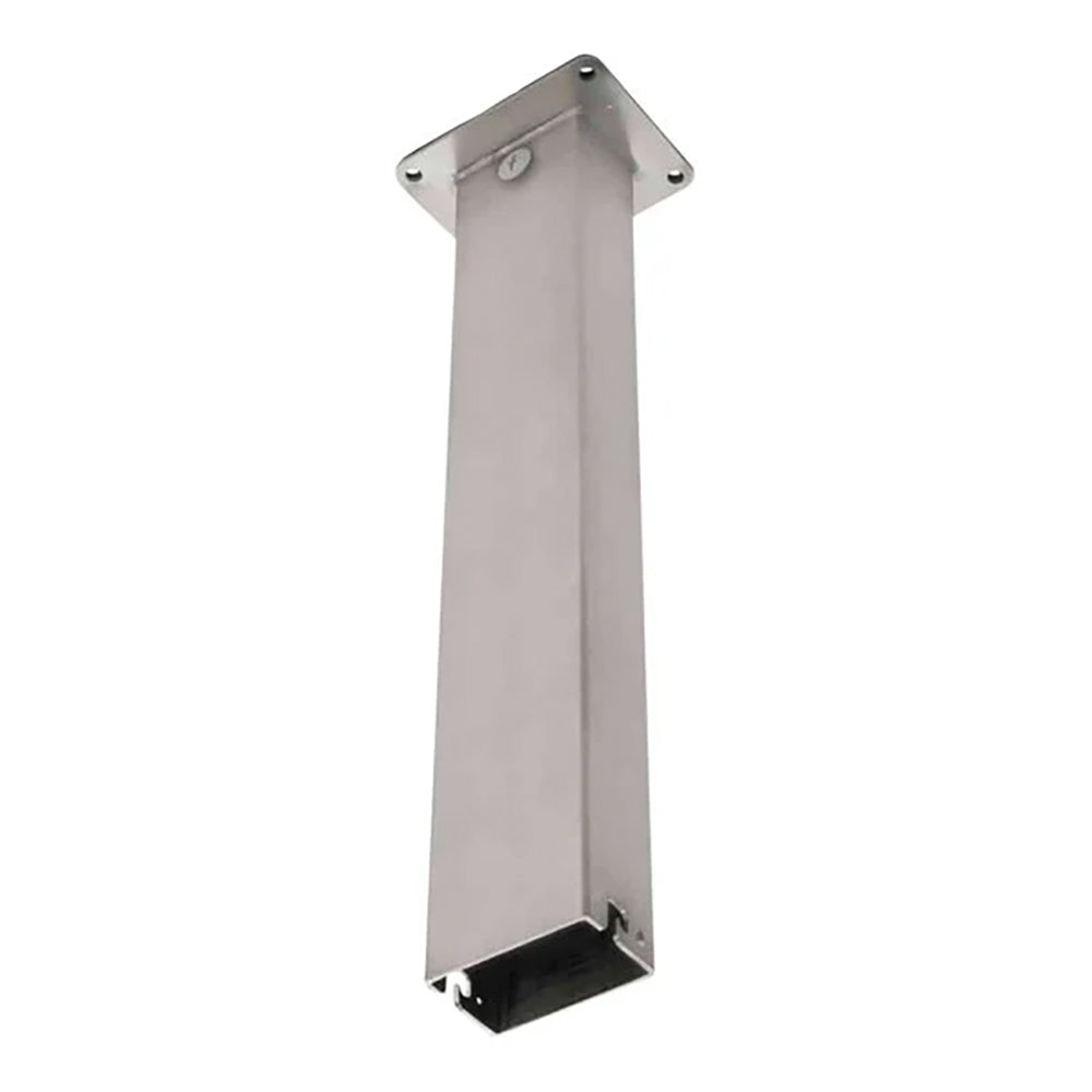 Tube suspension kit with rectangular metal tube and mounting bracket, gray