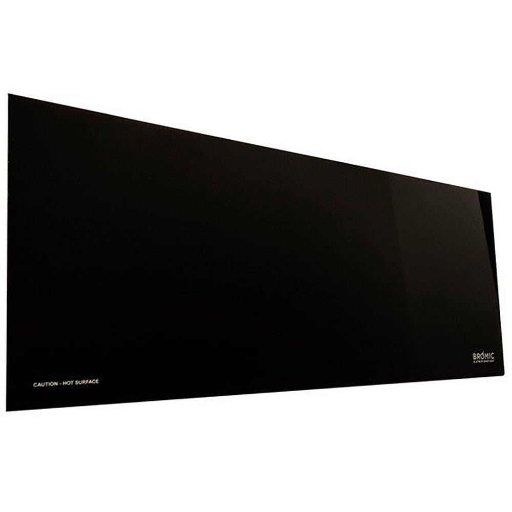 Bromic glass panel for 5-burner platinum gas heater, dark tinted rectangular panel