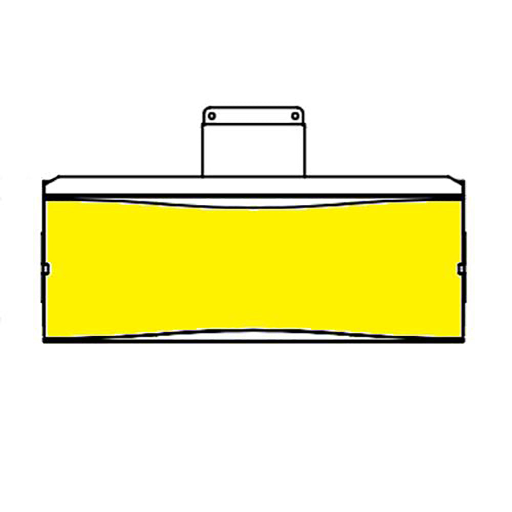 Bromic glass panel for 5-burner platinum gas heater, bright yellow insert diagram