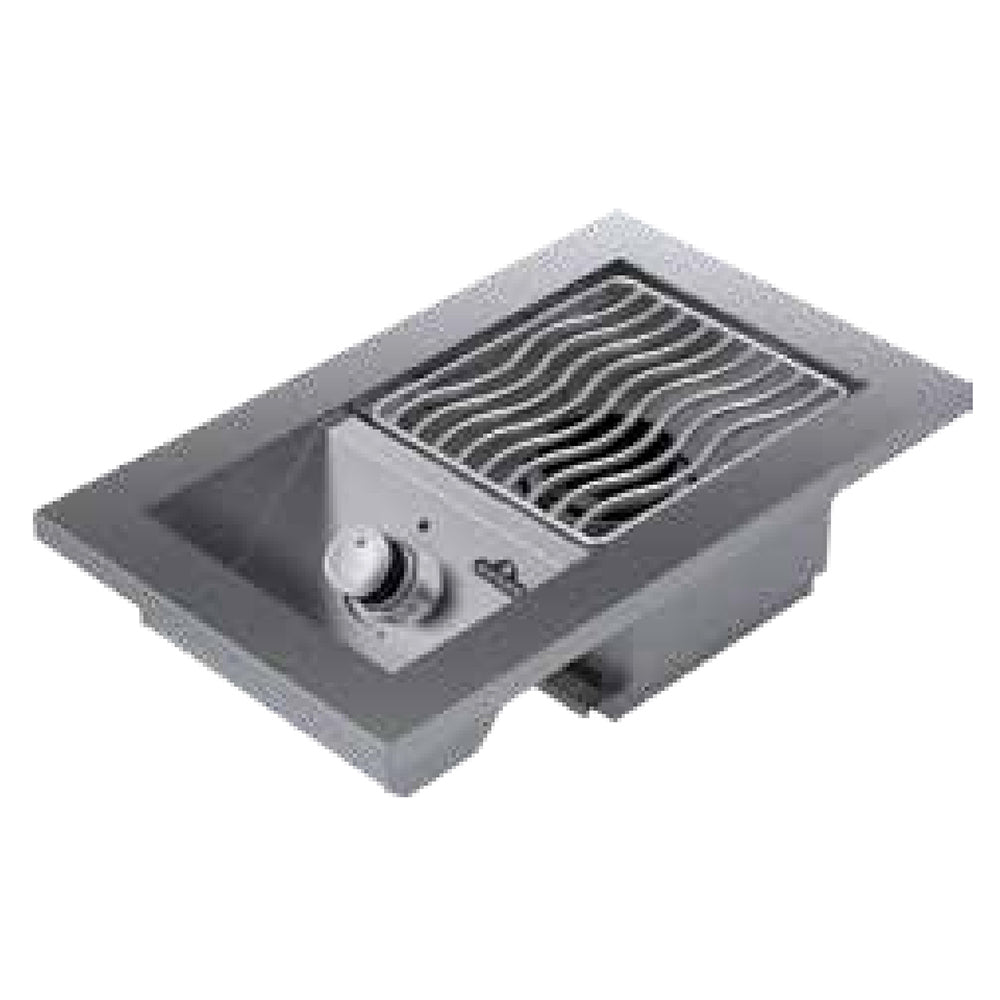 Stainless steel built-in range top burner with single control knob and grate