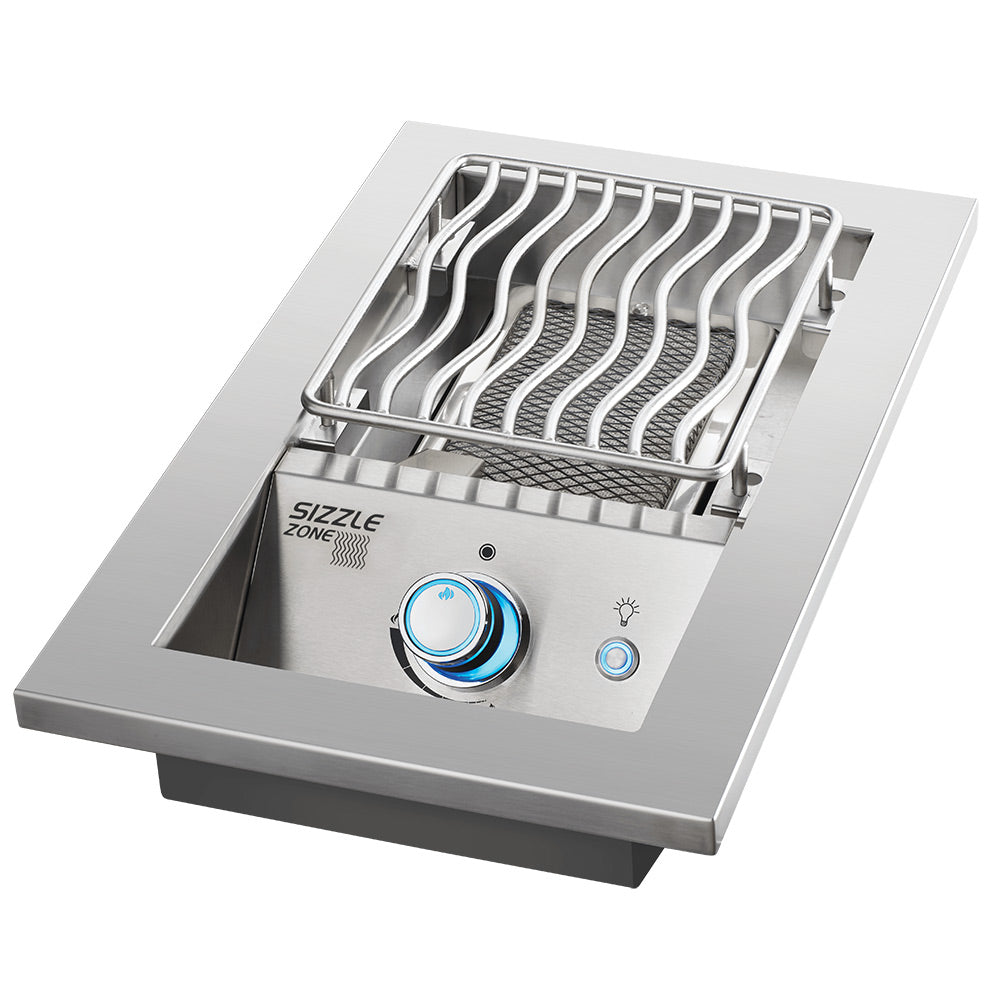 Stainless steel built-in infrared gas burner with grate and front control knobs