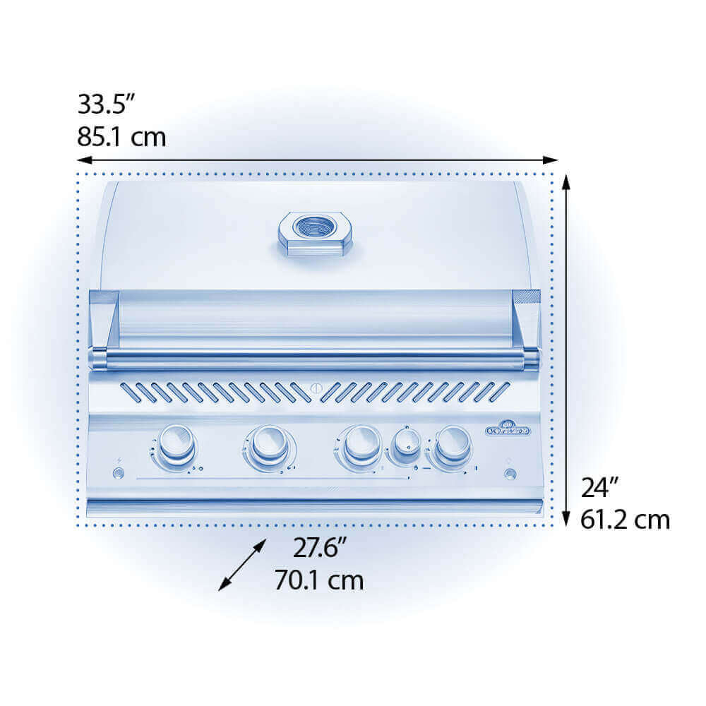 Napoleon Matte Black Built-In 700 Series 32-Inch Infrared Rear 4-Burner Gas Grill Head