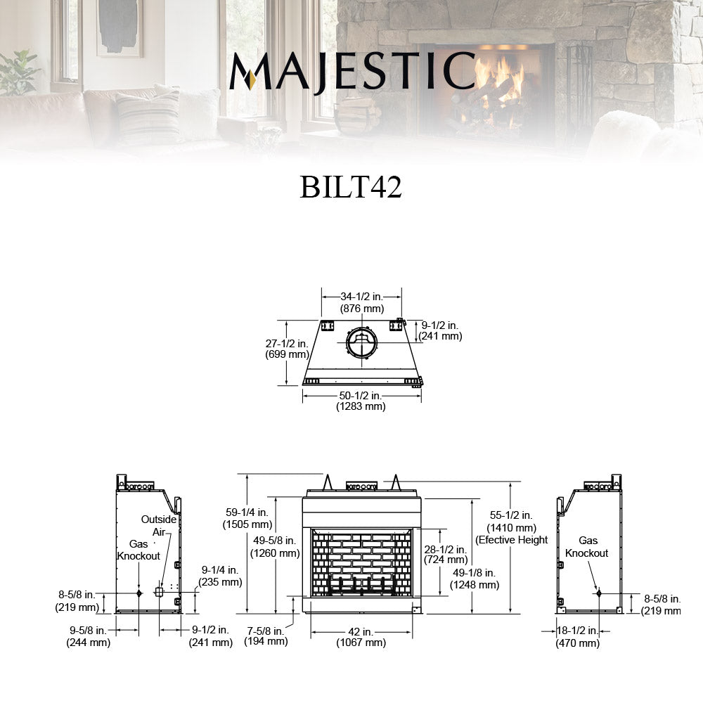 Majestic Biltmore 42-Inch Wood Burning Fireplace