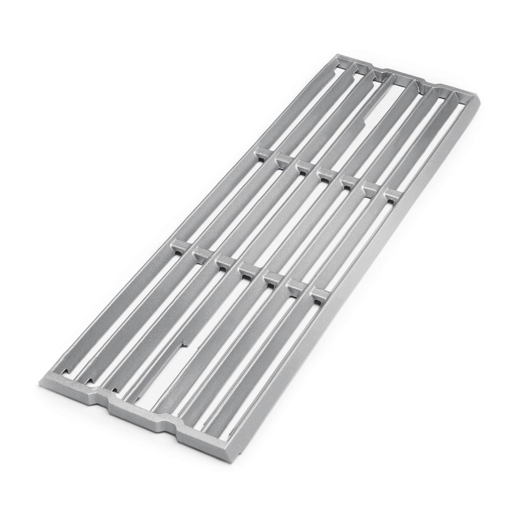 Stainless steel cooking grid with parallel bars and side mounting tabs
