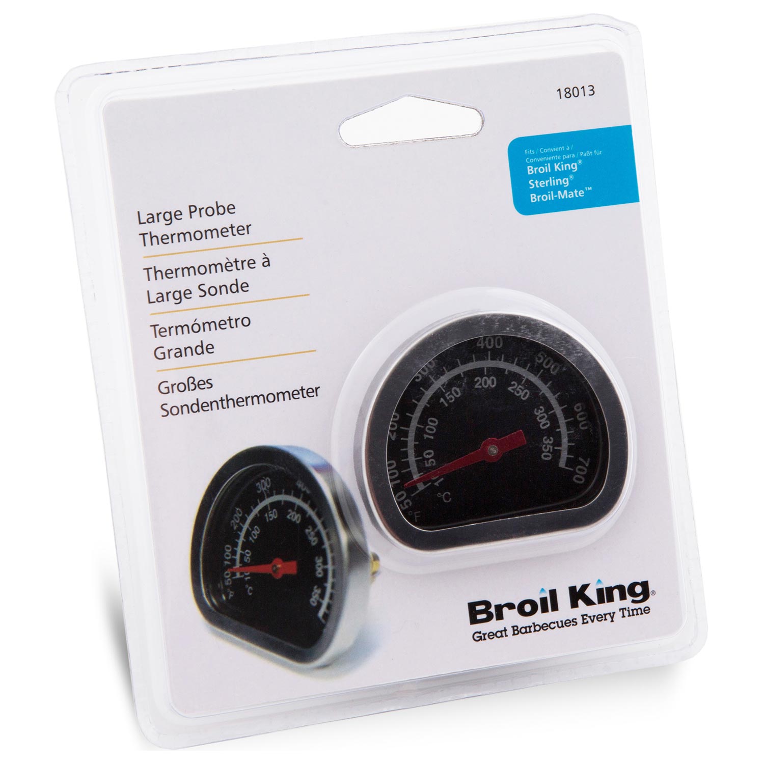 Broil King lid heat indicator thermometer set in retail blister with two gauges