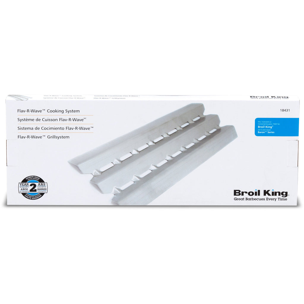Broil King flame tamer in retail box, stainless steel heat deflector bars