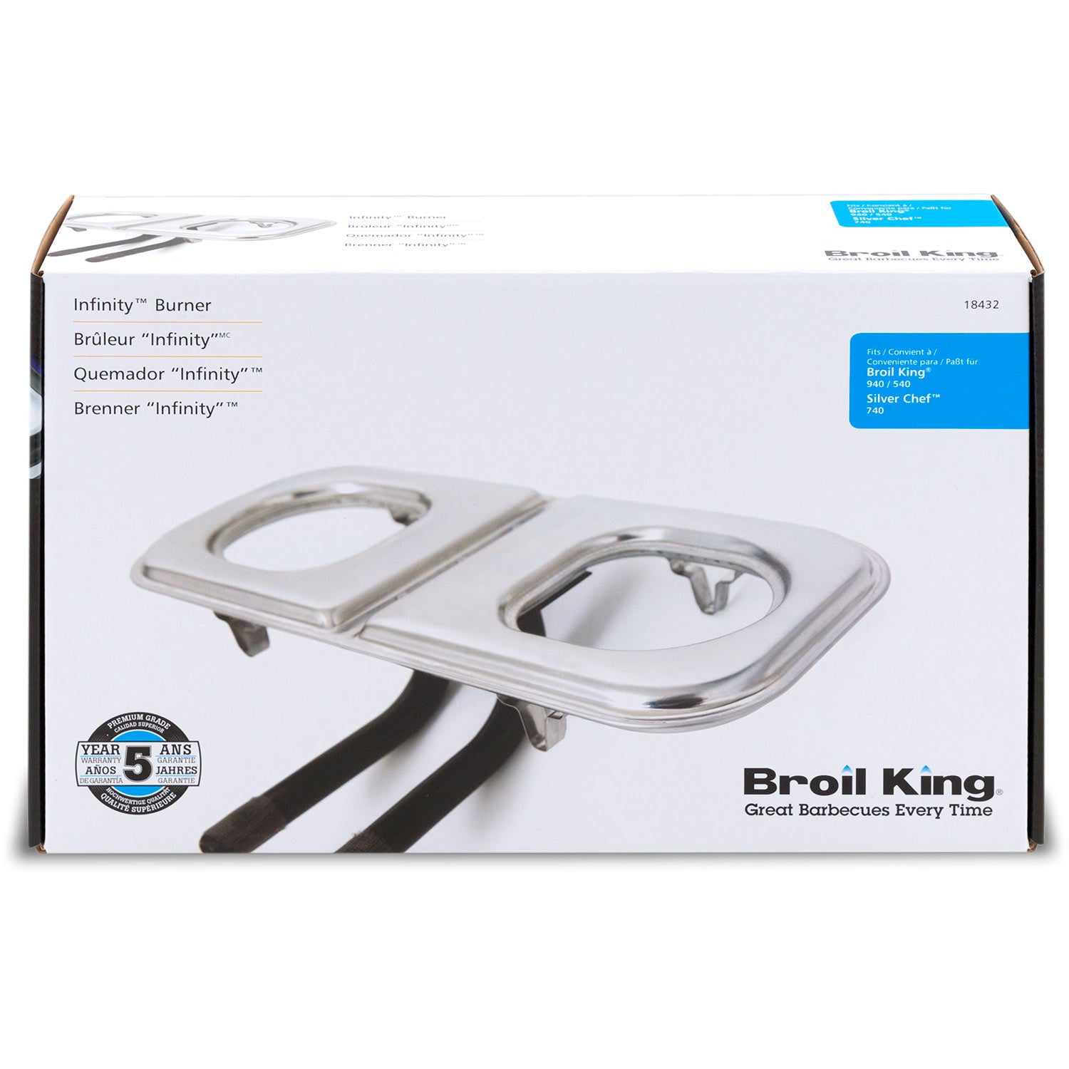 Broil King 18432 Stainless Steel Infinity Burner for 44M Grills