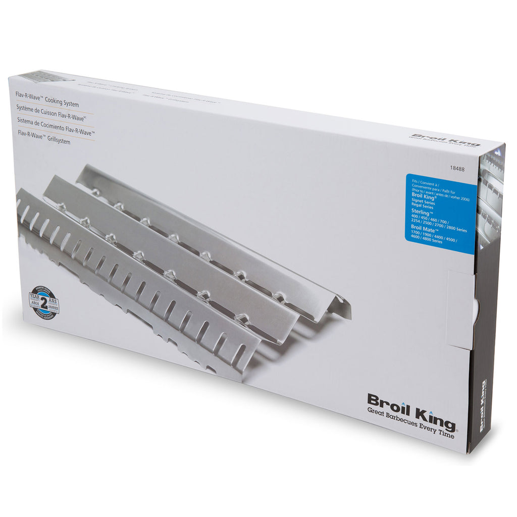 Broil King flame tamer packaging with metal flame tamer insert