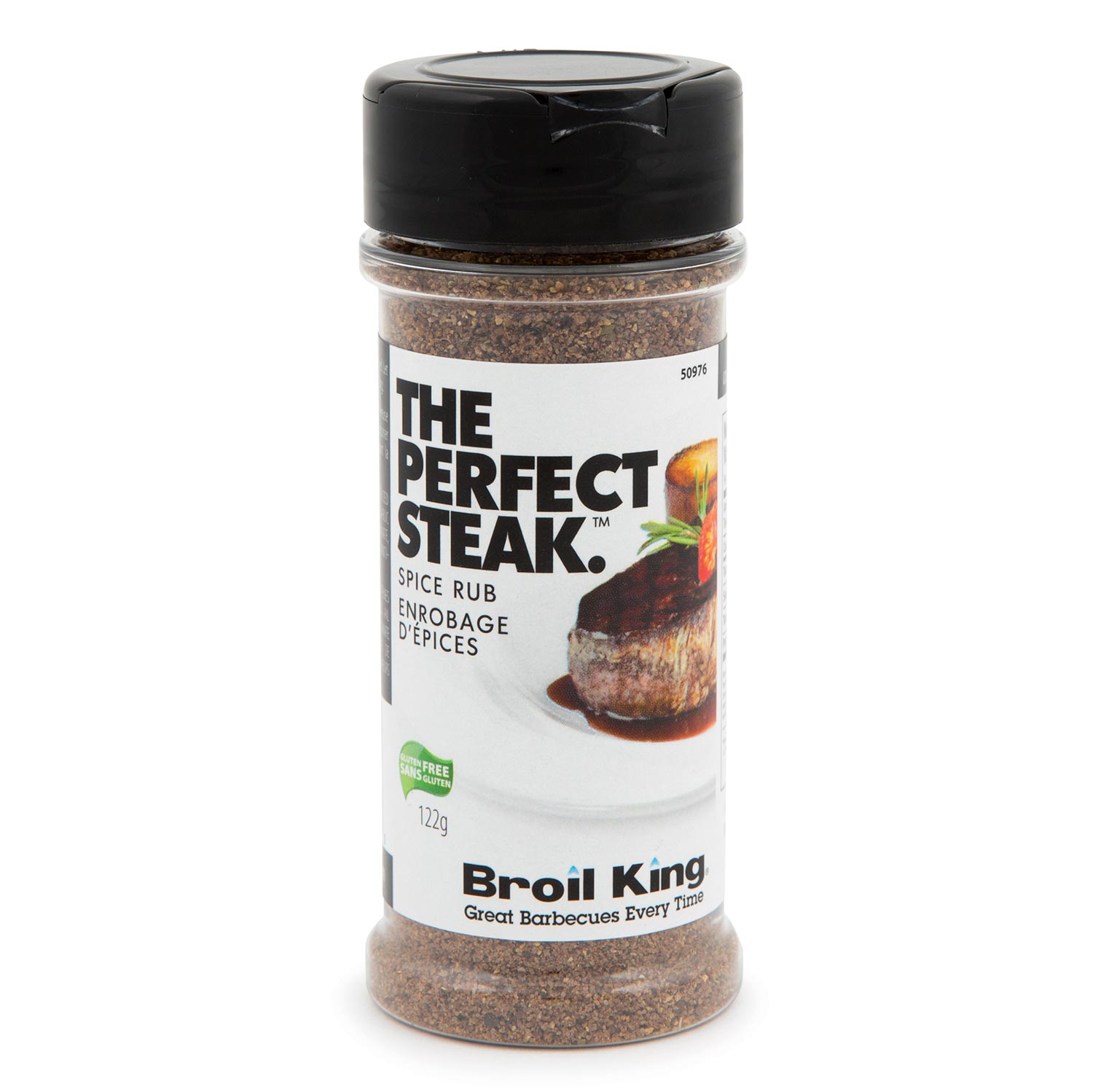 Broil King perfect steak spice rub seasoning bottle with black lid