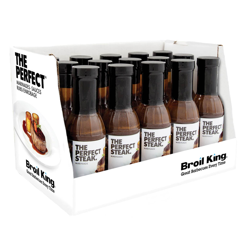 Broil King steak marinade gift box with multiple bottles, black caps visible