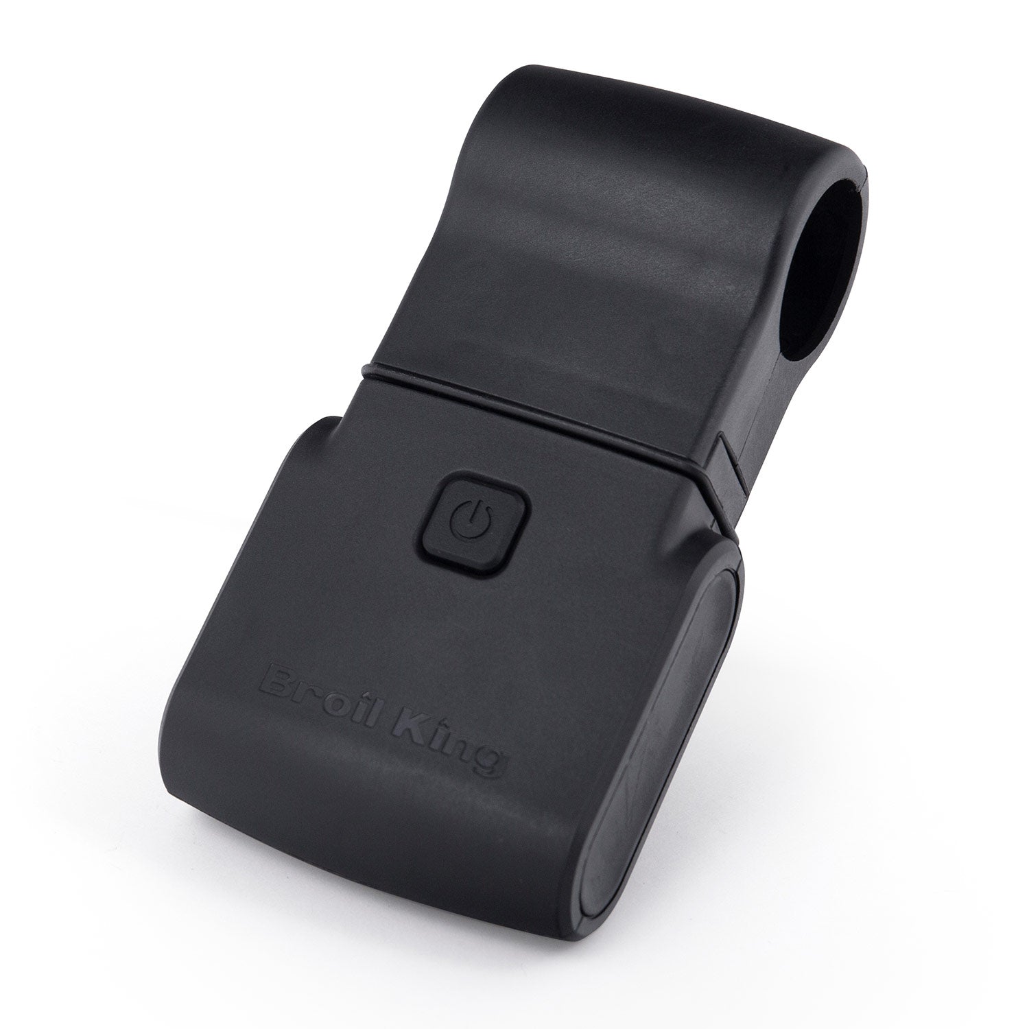 Black handle clip grill light with power button and side mounting opening