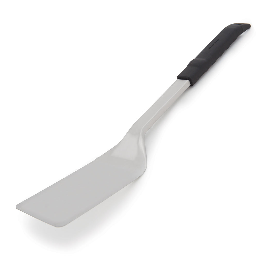 Stainless steel grill turner spatula with black handle