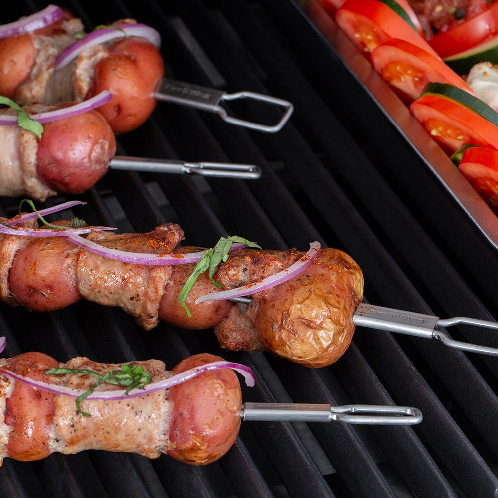 Broil King 64049 Stainless Steel Dual Prong Skewers, Set of 4