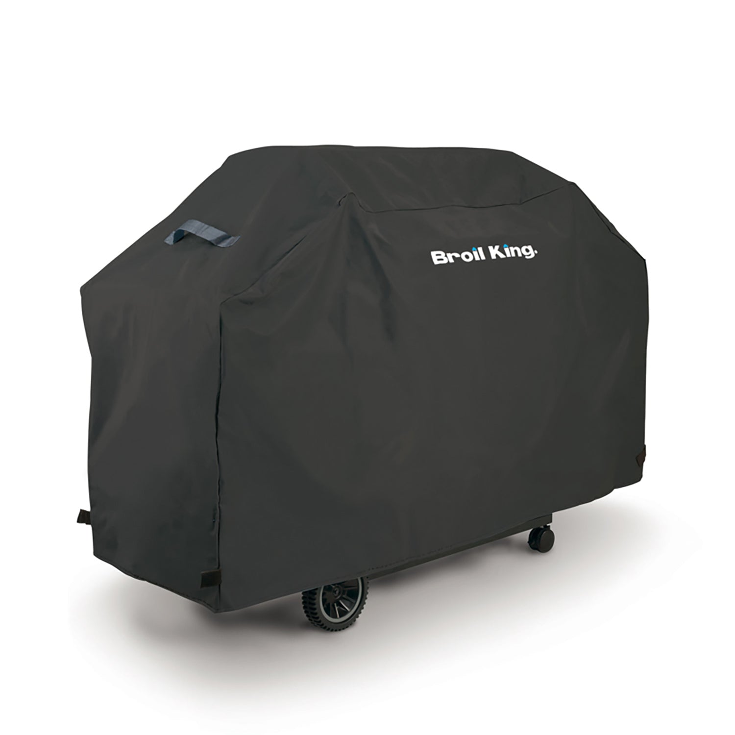 Broil King grill cover, dark gray, with logo on front