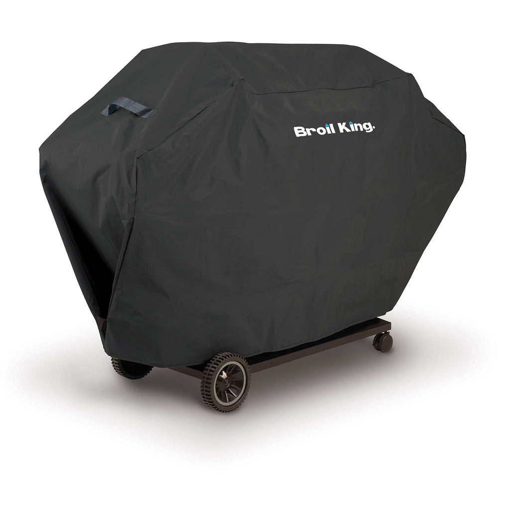 Broil King grill cover for 58-inch grills, dark cover with logo detail