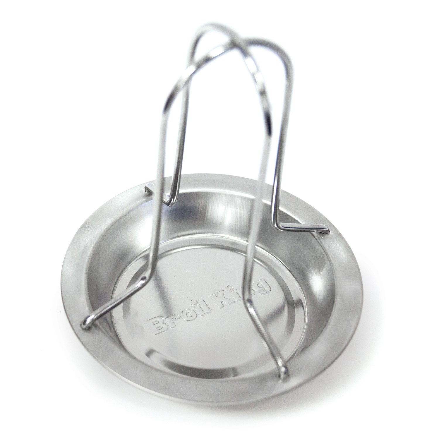 Stainless steel chicken roaster tray with curved support rack
