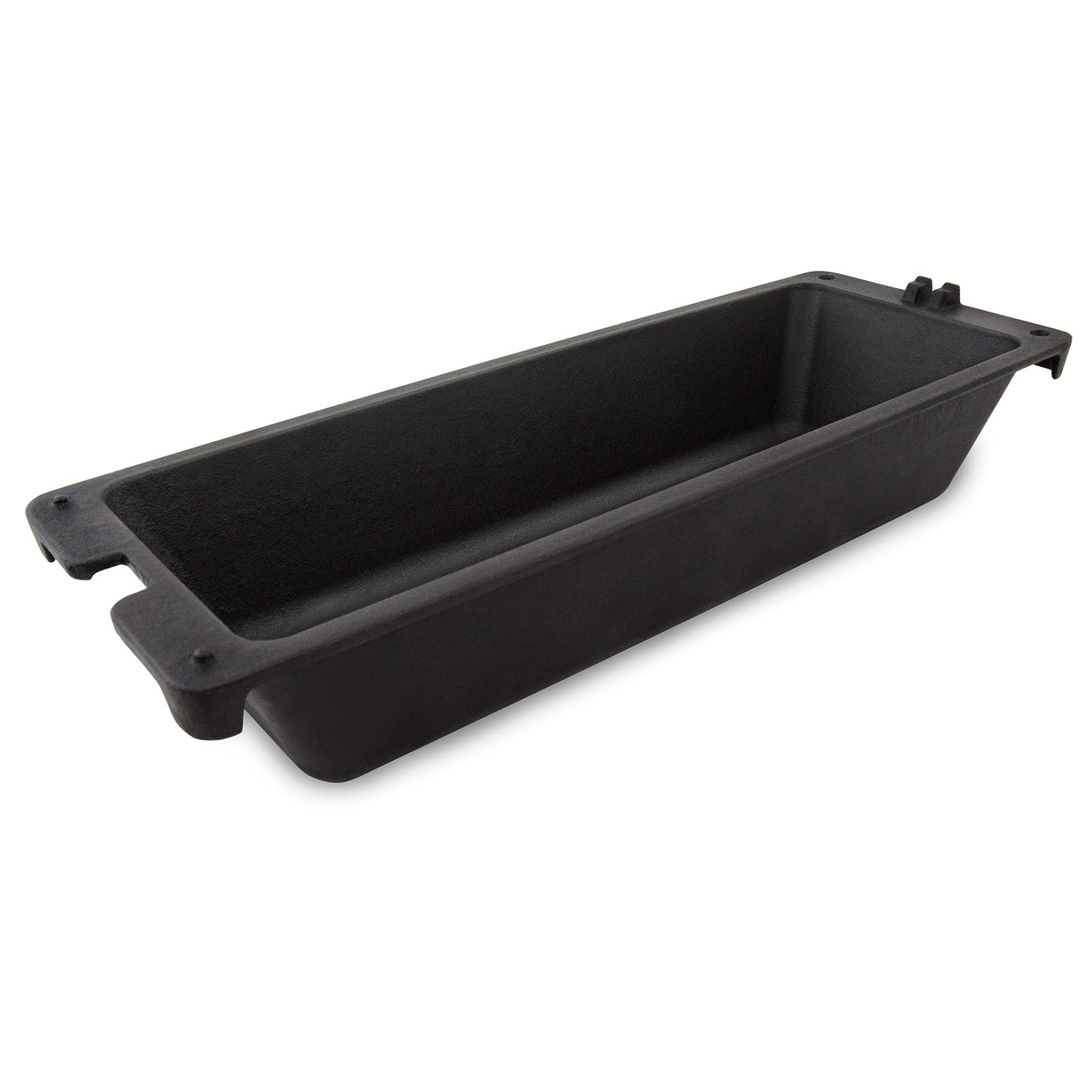 Black cast iron wok insert, rectangular basin with side handles