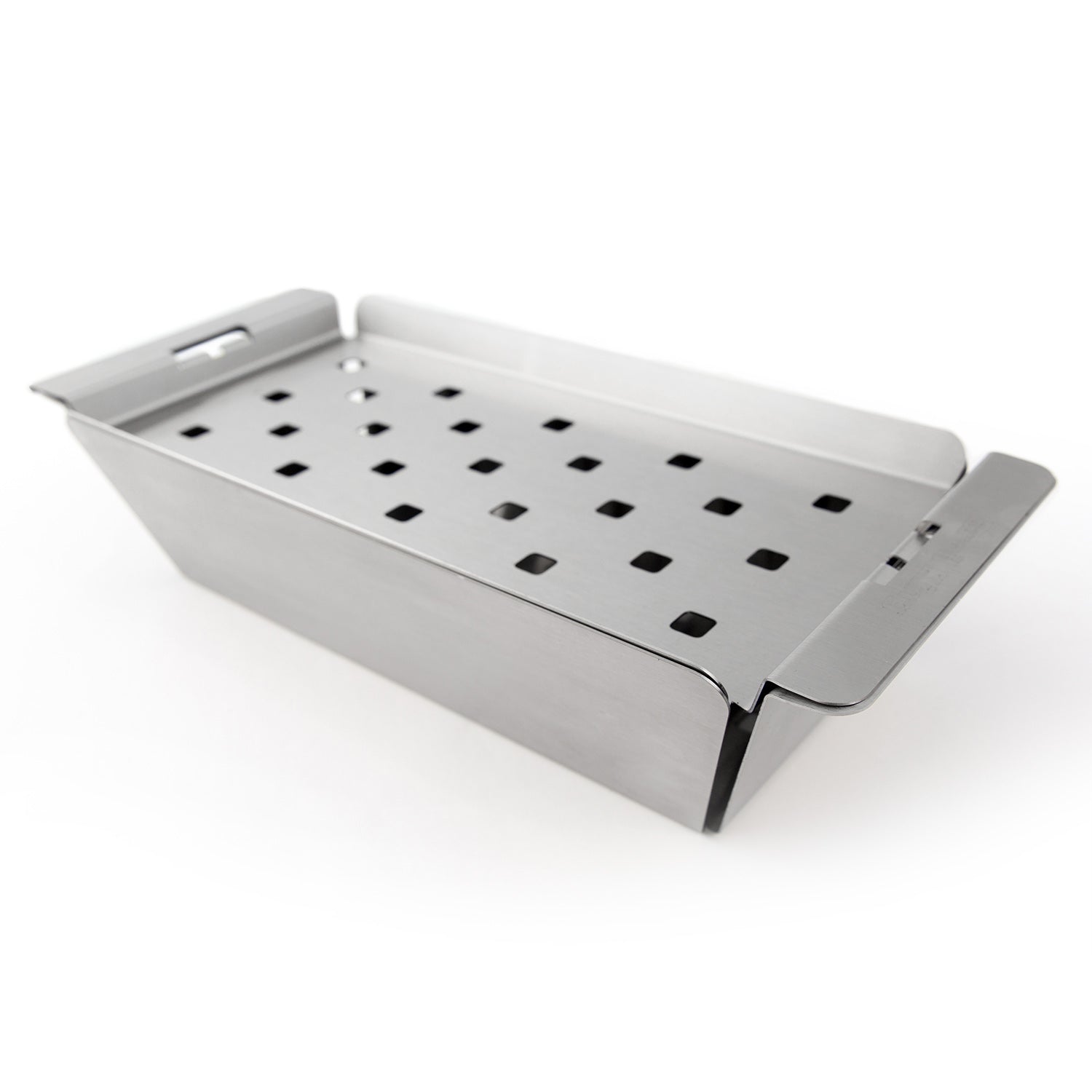 Stainless steel narrow wok grill topper with raised grate and cutouts