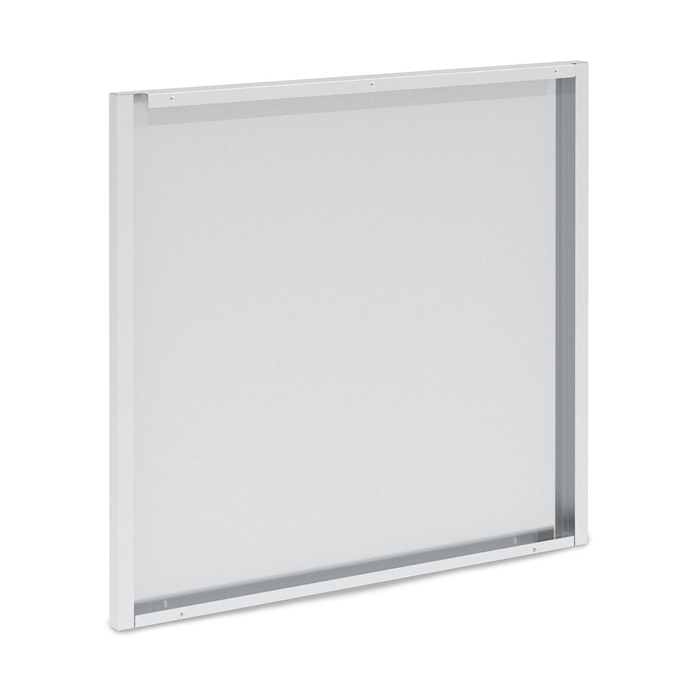 Stainless steel rear panel with side frame, rectangular back plate