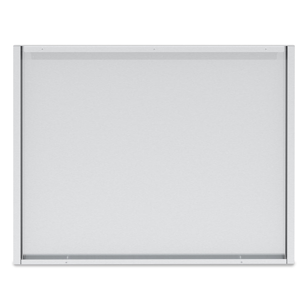 Stainless steel rear panel for 5-burner cabinet, flat rectangular frame