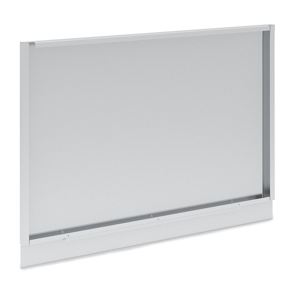 Broil King stainless steel rear panel, side view showing thick frame edges