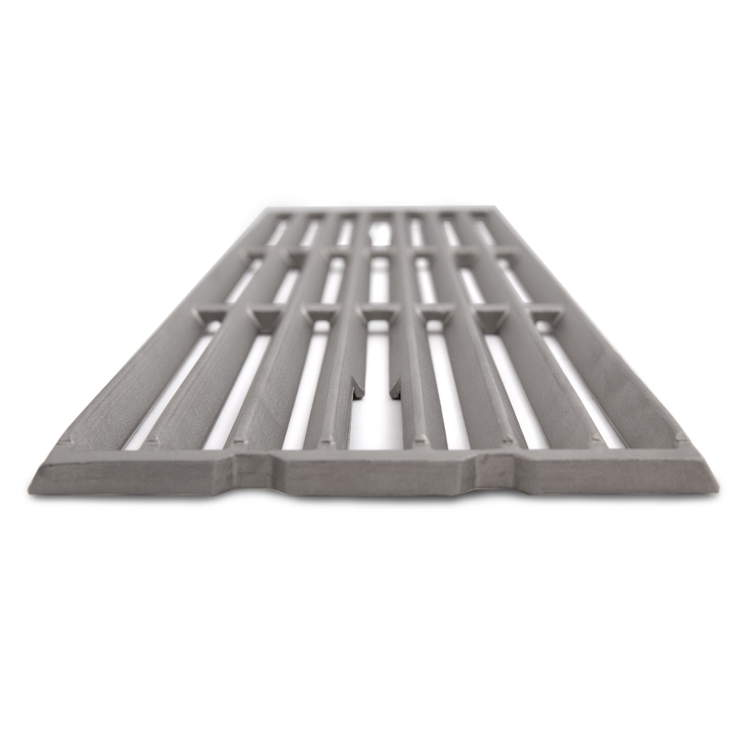 Stainless steel grill grate with parallel cooking slots