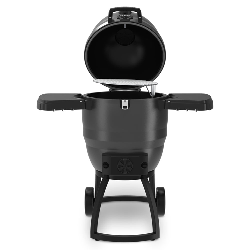Broil King Keg 5000 charcoal smoker with open domed lid, black