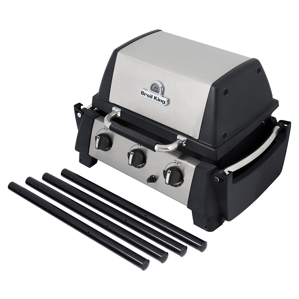 Broil King 3-burner portable propane grill with front controls and black burner bars